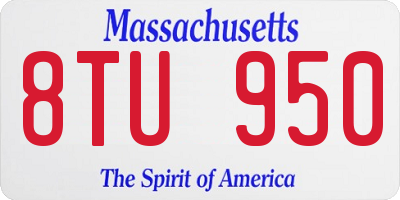 MA license plate 8TU950