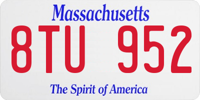 MA license plate 8TU952