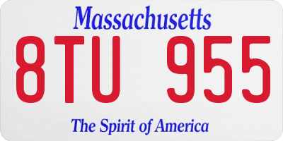 MA license plate 8TU955