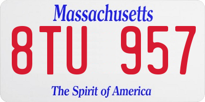 MA license plate 8TU957