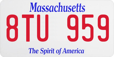 MA license plate 8TU959