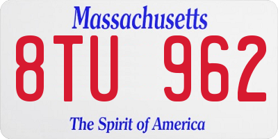 MA license plate 8TU962