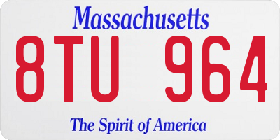 MA license plate 8TU964