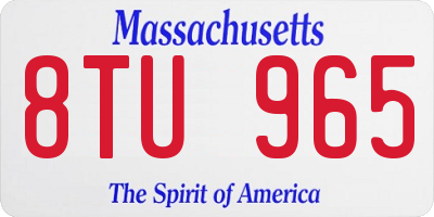 MA license plate 8TU965