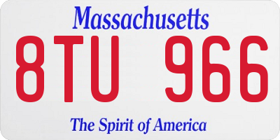 MA license plate 8TU966