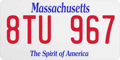 MA license plate 8TU967