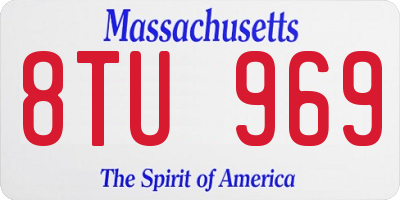 MA license plate 8TU969