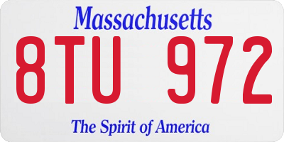 MA license plate 8TU972