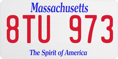MA license plate 8TU973