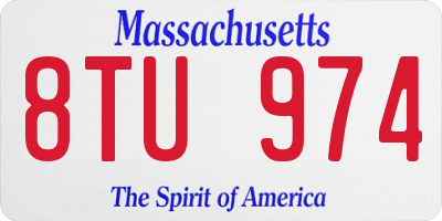 MA license plate 8TU974