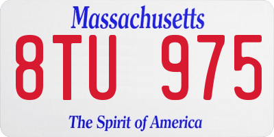 MA license plate 8TU975