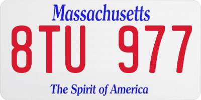 MA license plate 8TU977