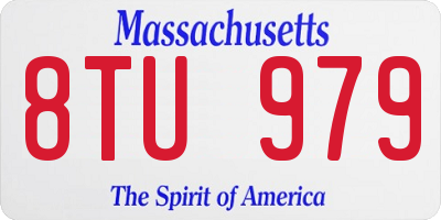 MA license plate 8TU979