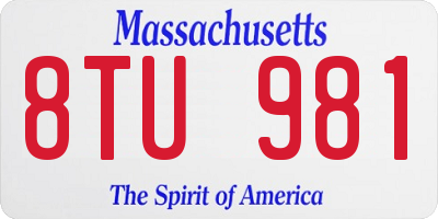 MA license plate 8TU981