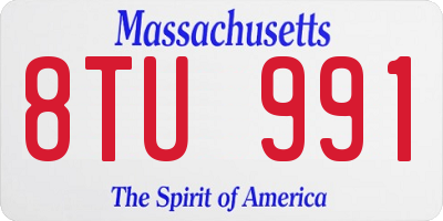 MA license plate 8TU991
