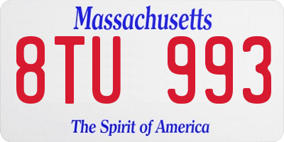 MA license plate 8TU993