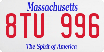 MA license plate 8TU996