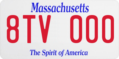 MA license plate 8TV000