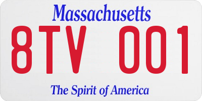 MA license plate 8TV001