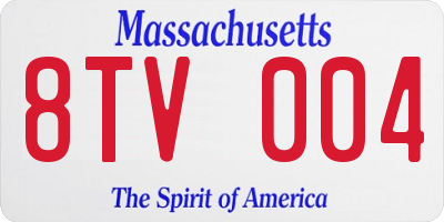 MA license plate 8TV004