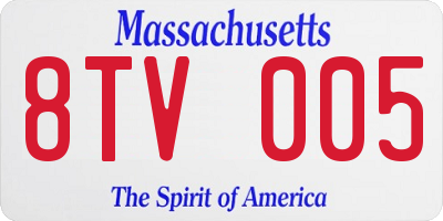 MA license plate 8TV005