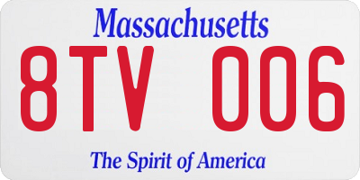 MA license plate 8TV006