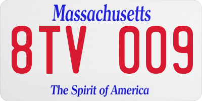 MA license plate 8TV009