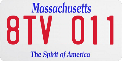 MA license plate 8TV011