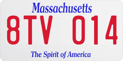 MA license plate 8TV014