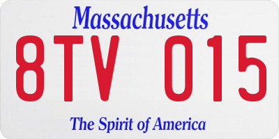 MA license plate 8TV015