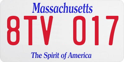MA license plate 8TV017