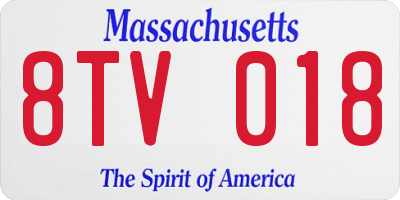 MA license plate 8TV018