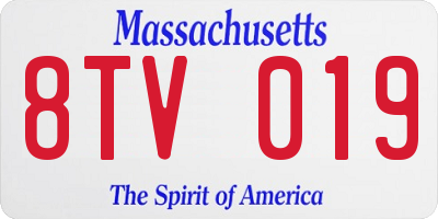MA license plate 8TV019
