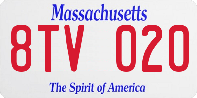 MA license plate 8TV020