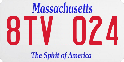 MA license plate 8TV024