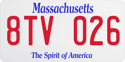 MA license plate 8TV026