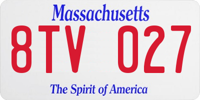 MA license plate 8TV027