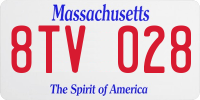 MA license plate 8TV028