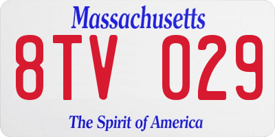 MA license plate 8TV029