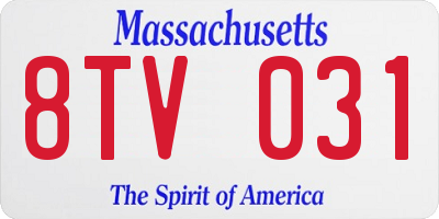 MA license plate 8TV031