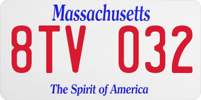 MA license plate 8TV032