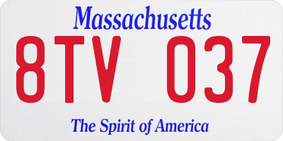 MA license plate 8TV037