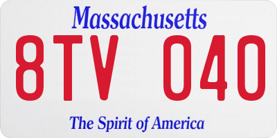 MA license plate 8TV040