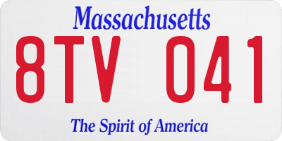 MA license plate 8TV041