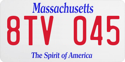 MA license plate 8TV045