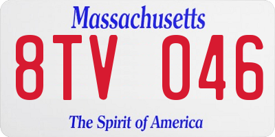 MA license plate 8TV046
