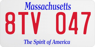 MA license plate 8TV047