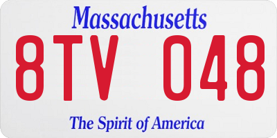MA license plate 8TV048