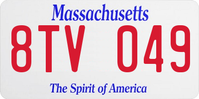 MA license plate 8TV049