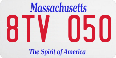 MA license plate 8TV050